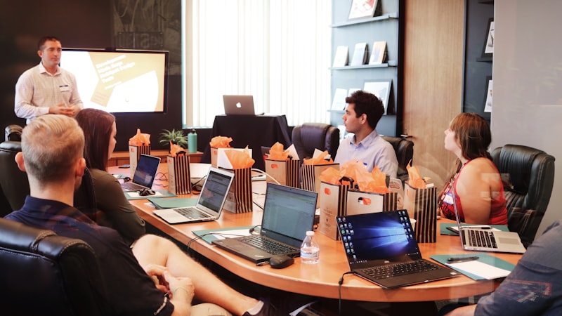 Business team in a strategy planning session